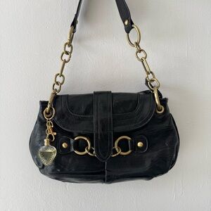 Vintage - Black Leather Shoulder Bag